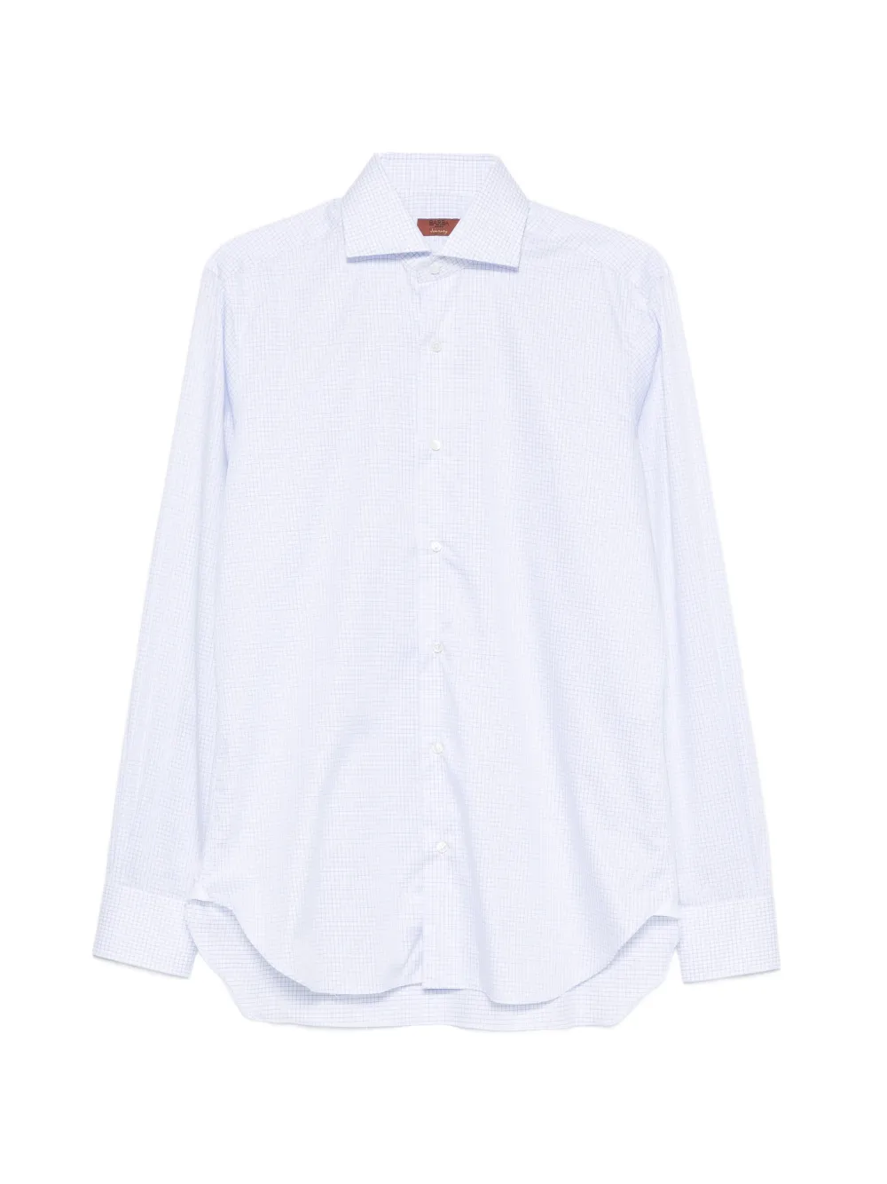 Barba grid-pattern shirt - Bianco