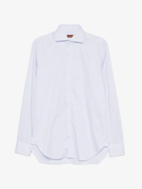 Barba grid-pattern shirt