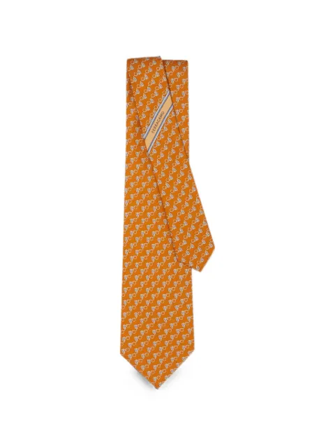 Ferragamo Gancini owl-print tie