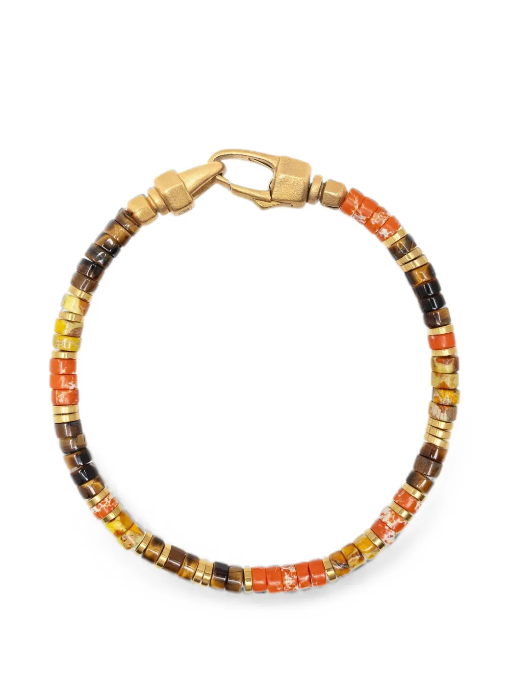 Nialaya Jewelry Perlenarmband mit Logo-Gravur - Gold