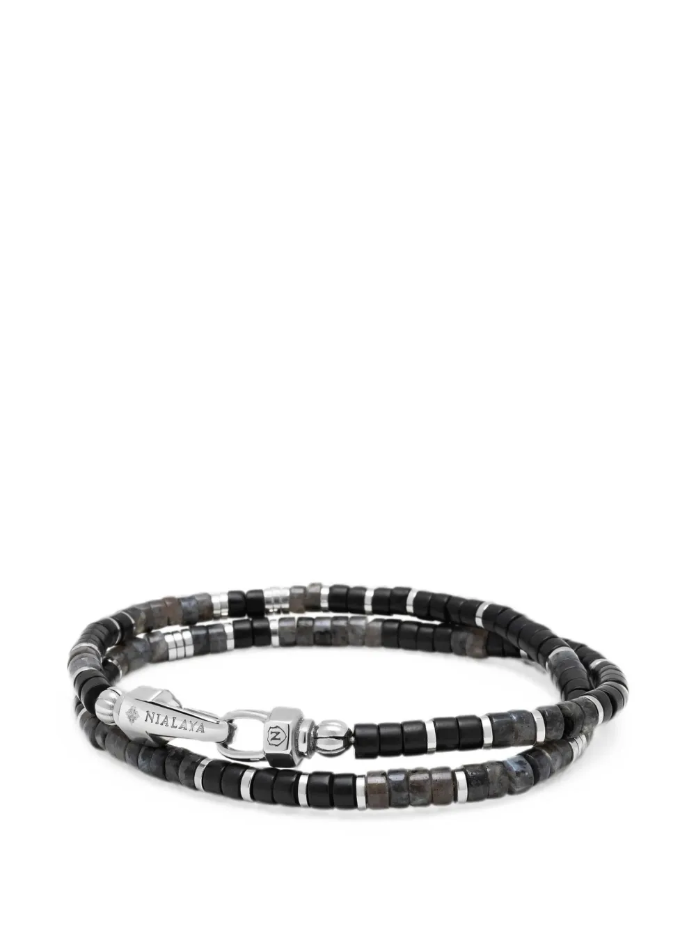 Nialaya Jewelry beaded wrap bracelets - Argento