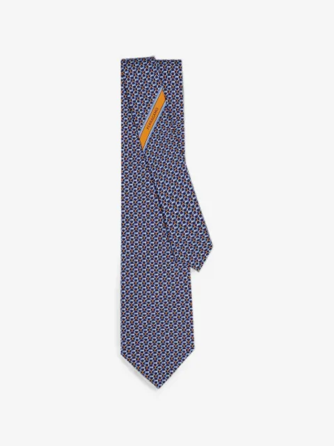 Ferragamo Gancini links print silk tie