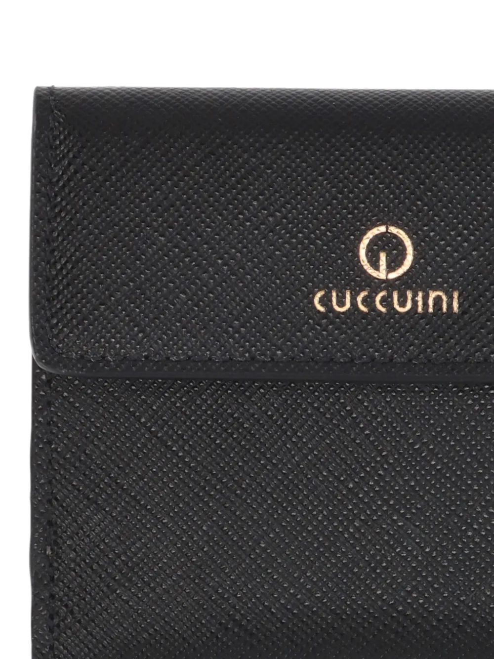 GIANNI CUCCUINI Portemonnee van Saffiano leer met logo-print Zwart