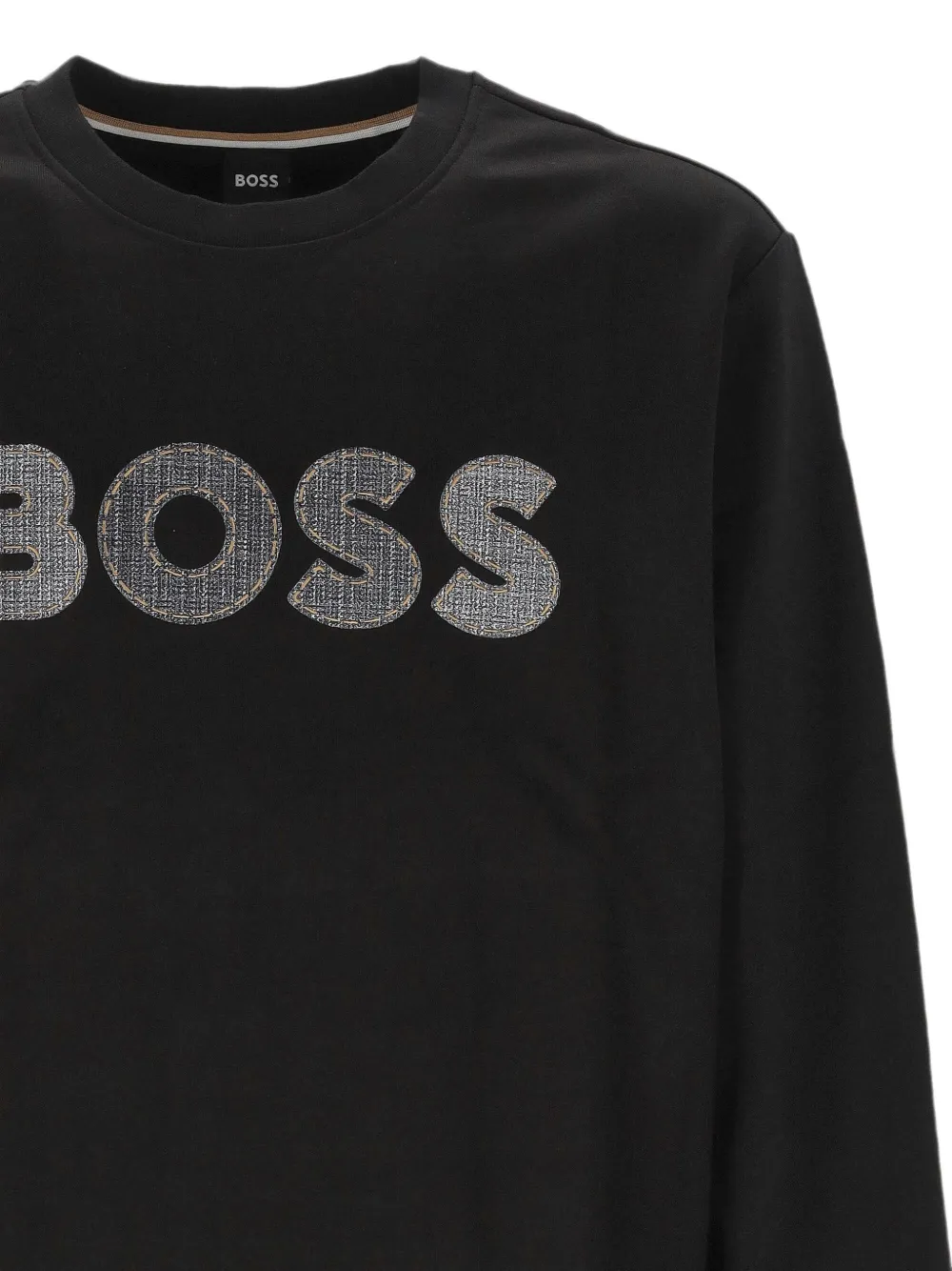 BOSS logo-patch sweater Zwart