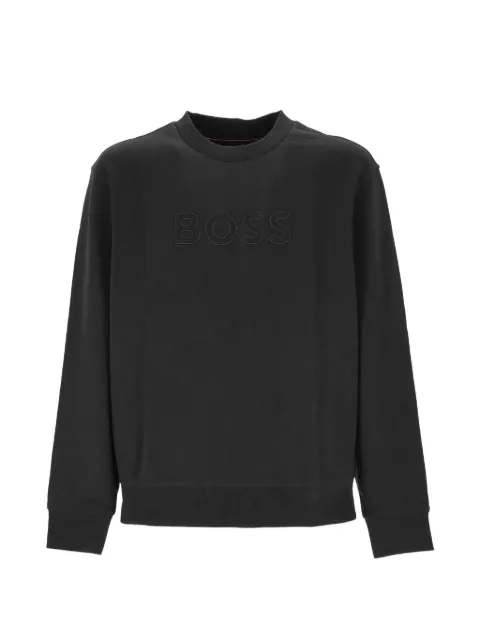 BOSS relaxed-fit sweatshirt in cotton terry with embroidered-logo