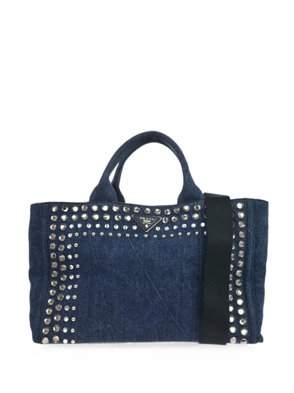 Prada Pre-Owned 2010-2020s Canapa studded-embellished tote bag - Blau