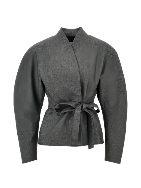 THE ANDAMANE belted puff-sleeve jacket
