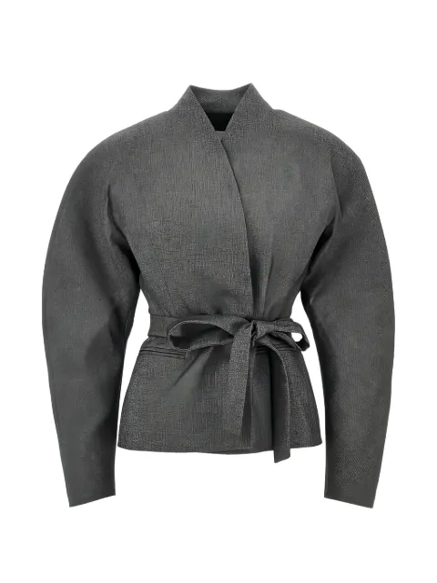 THE ANDAMANE belted puff-sleeve jacket