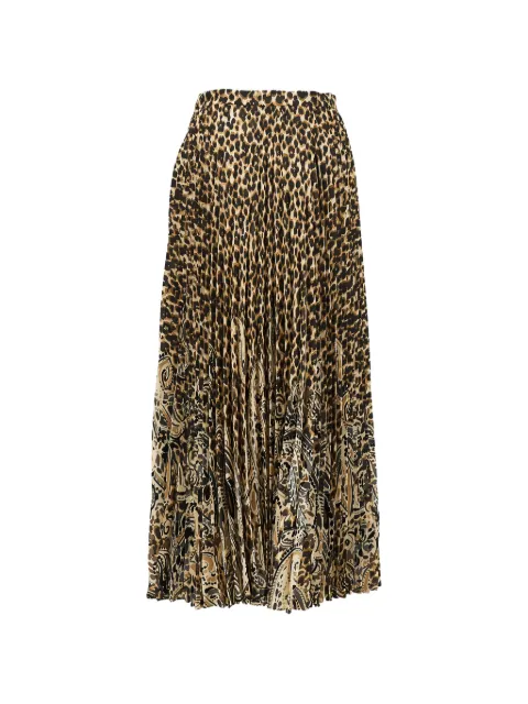 ETRO pleated leopard-print maxi skirt