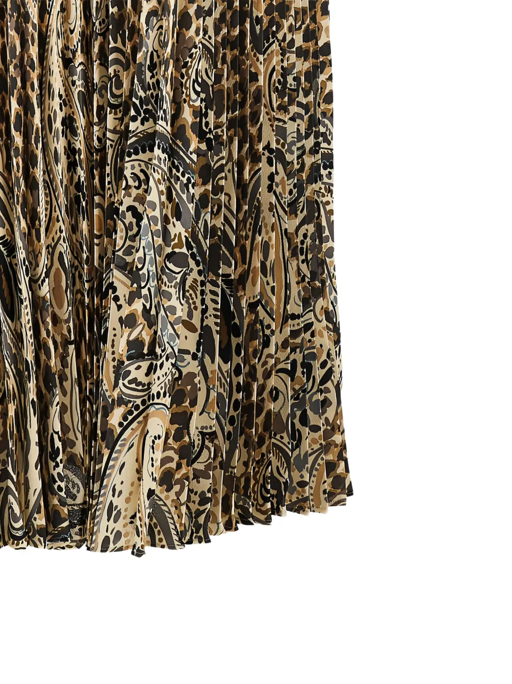 ETRO leopard-print Paisley-print pleated skirt Bruin