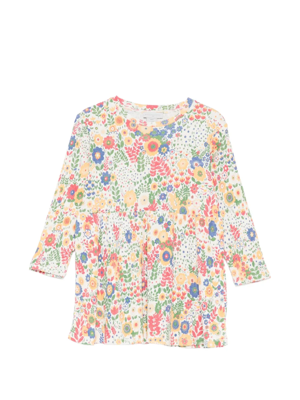 Stella McCartney Kids floral-print pleated dress - Nude
