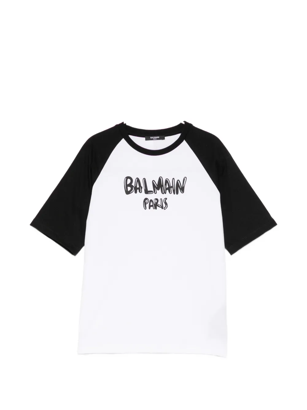 Balmain Kids raglan-sleeve logo-print T-shirt - Bianco