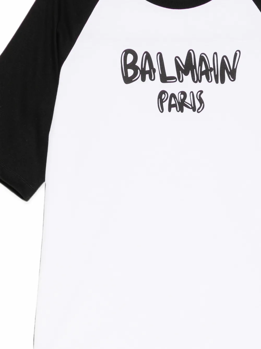 Balmain Kids T-shirt met logoprint en raglan mouwen Wit