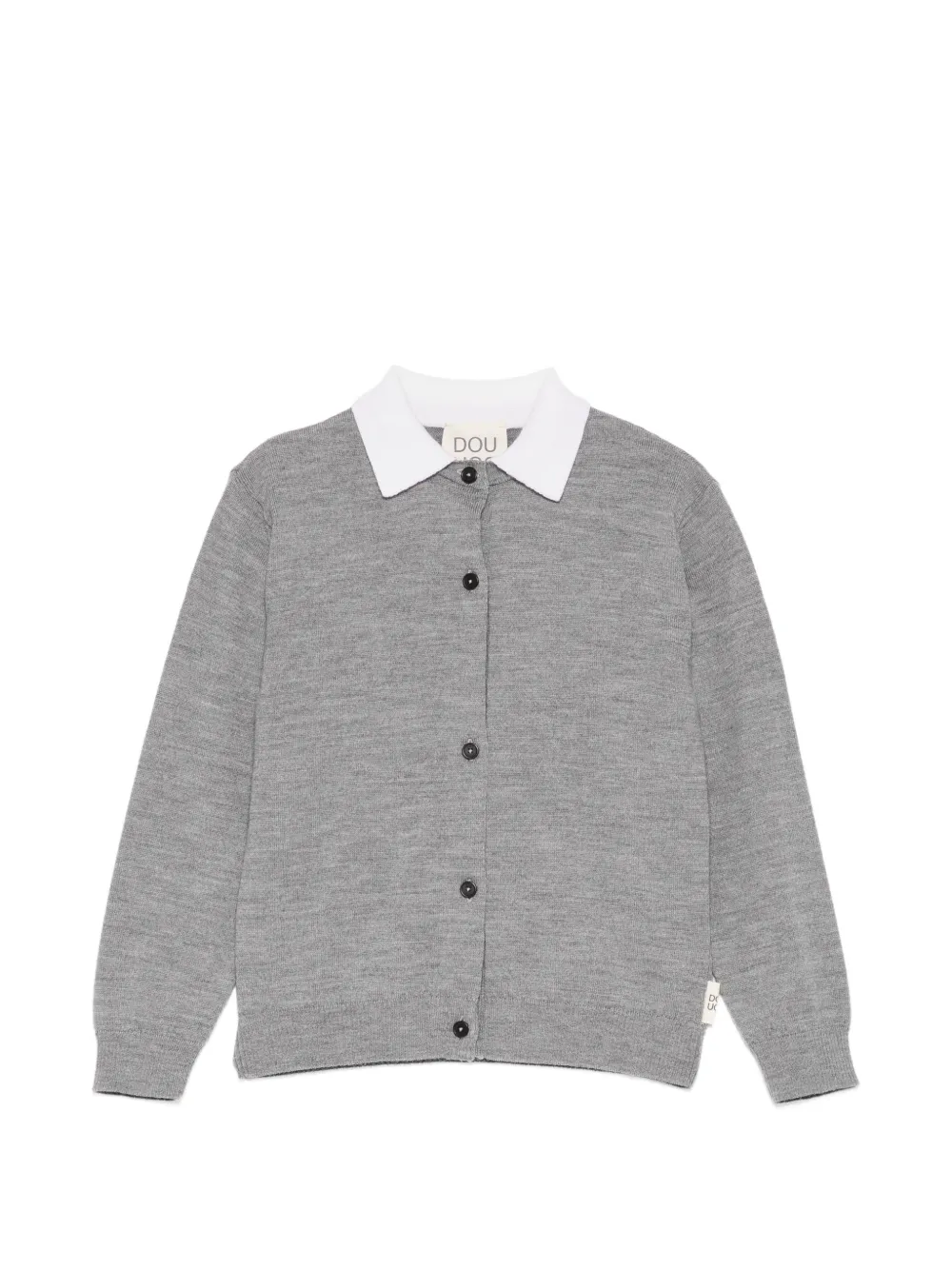 Douuod Kids contrast-collar cardigan - Grigio