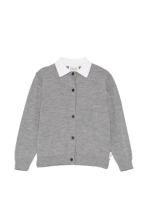 Douuod Kids cárdigan con cuello en contraste
