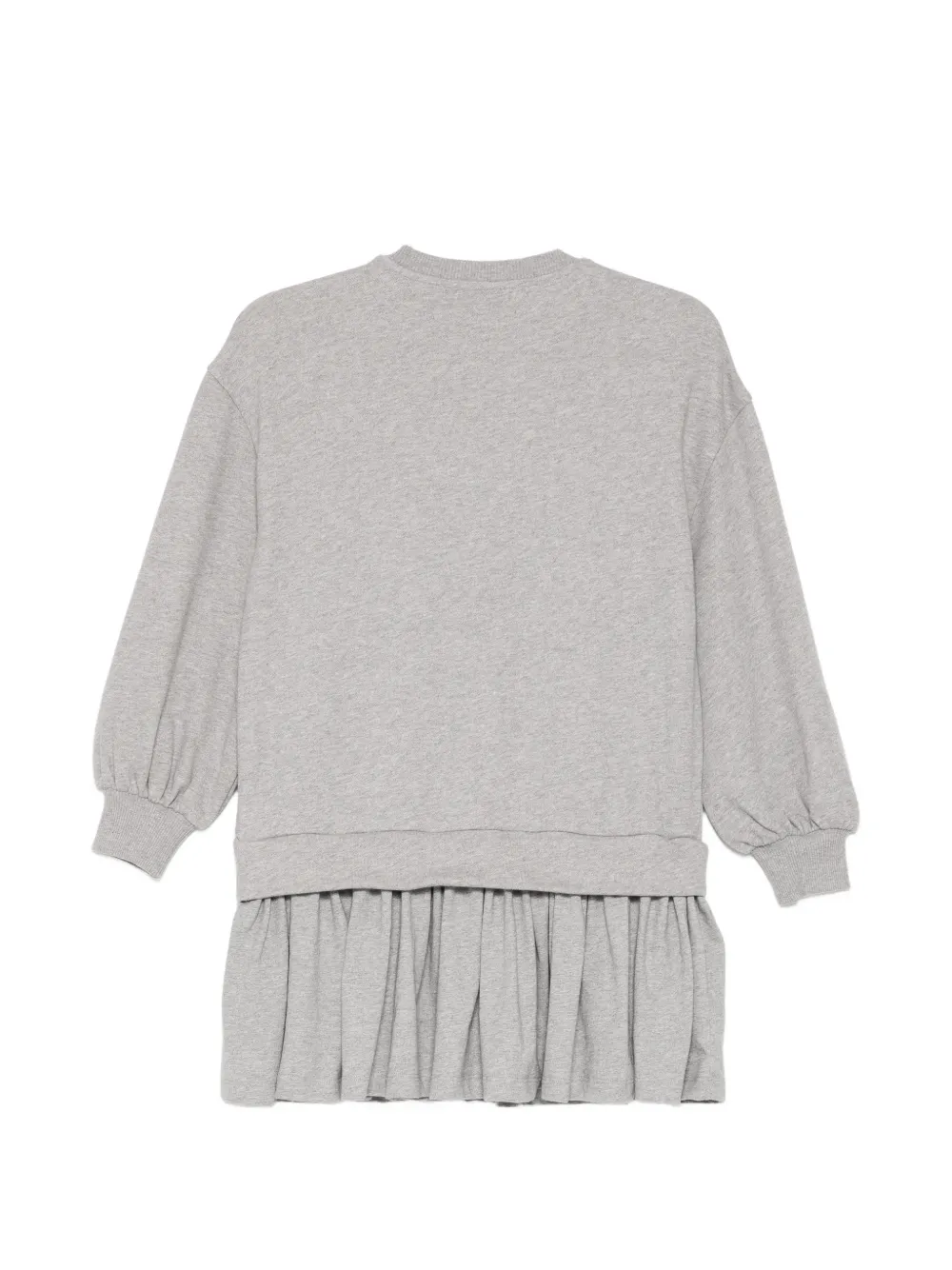 Balmain Kids Jurk met logoprint en ruches Grijs