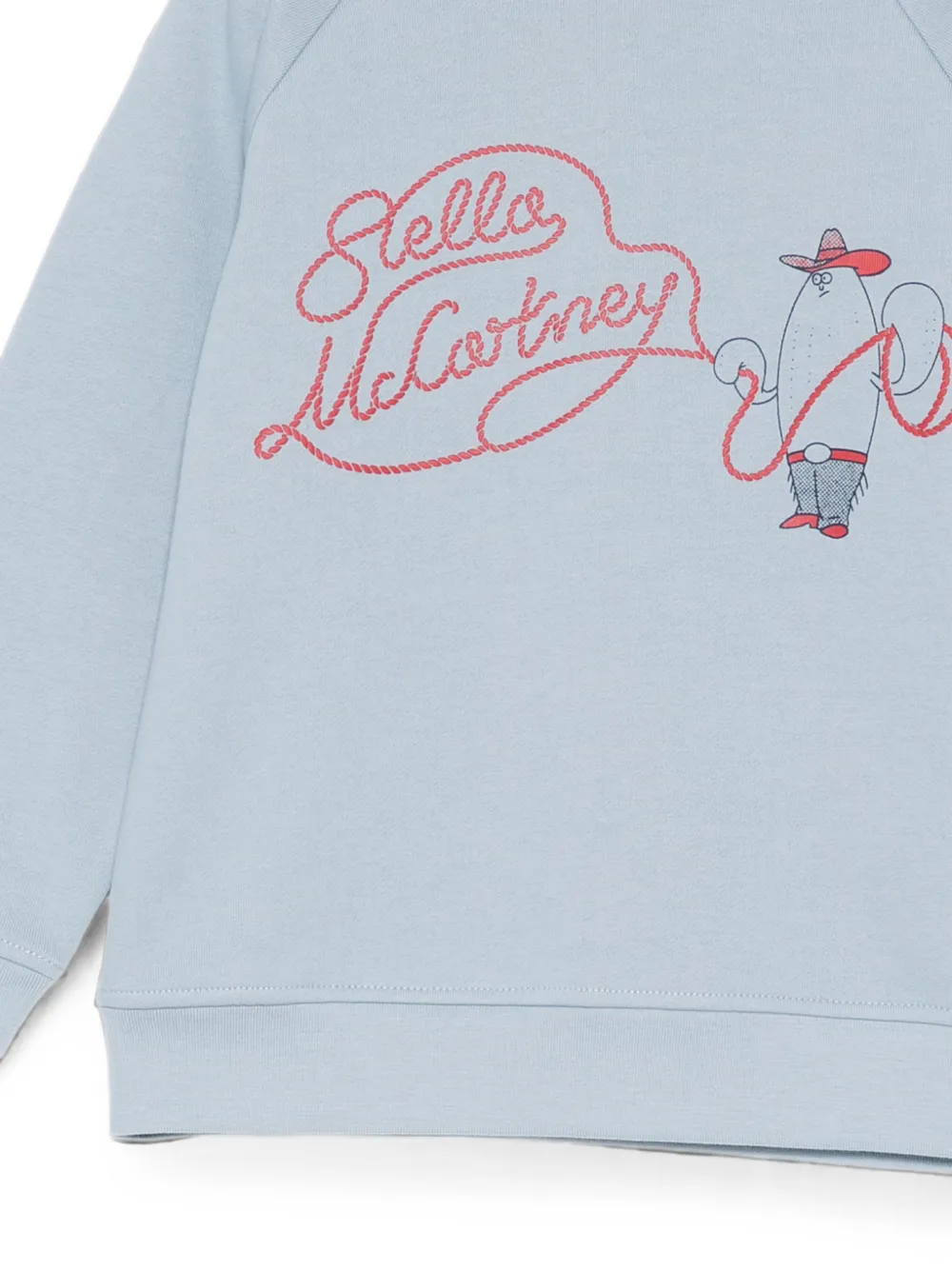 Stella McCartney Kids Sweater met grafische print en raglan mouwen Blauw