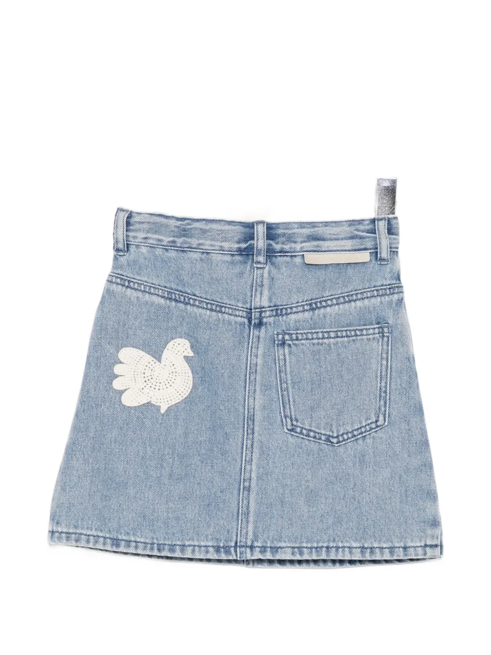 Stella McCartney Kids Denim rok met patch Blauw