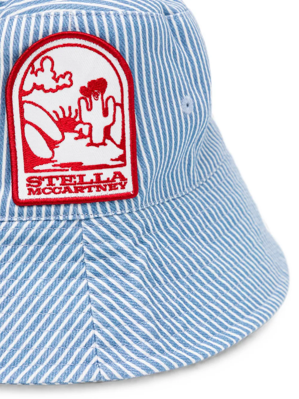 Stella McCartney Kids Gestreepte vissershoed met logopatch Blauw