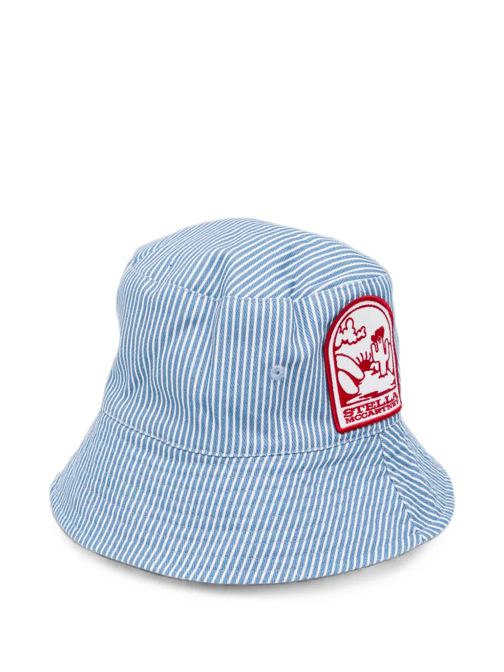 Stella McCartney Kids Gestreepte vissershoed met logopatch Blauw