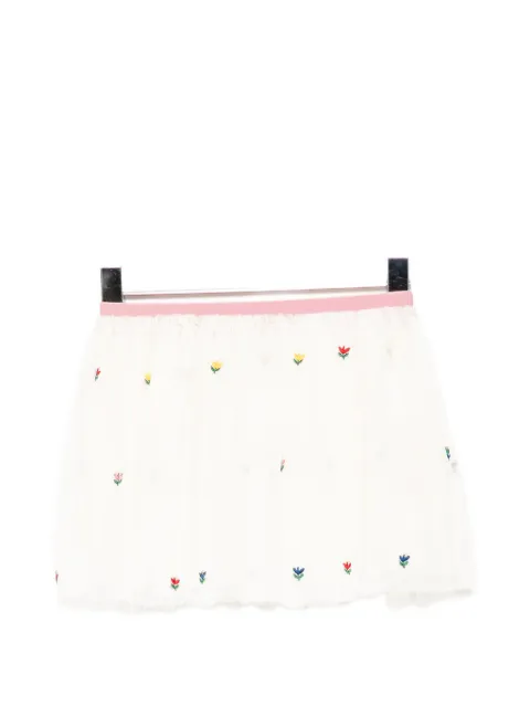 Stella McCartney Kids floral-embroidered tulle skirt