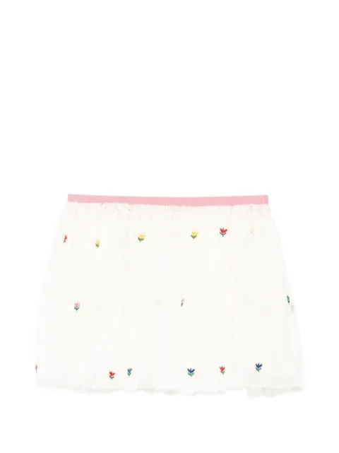 Stella McCartney Kids floral-embroidered tulle skirt