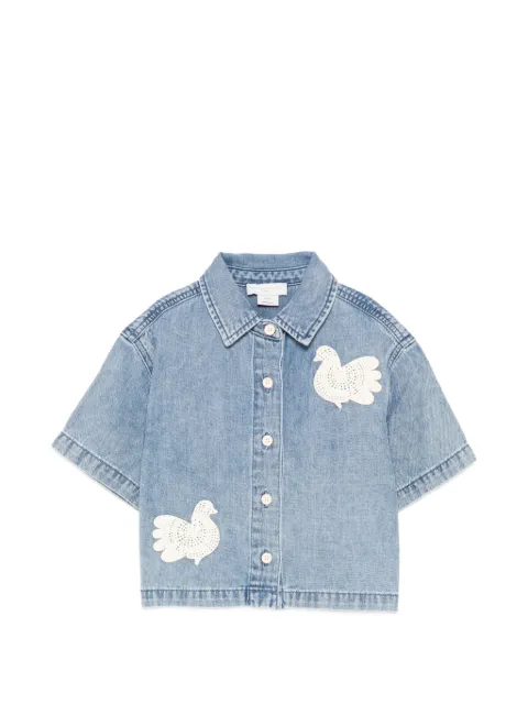 Stella McCartney Kids camisa de mezclilla de crochet