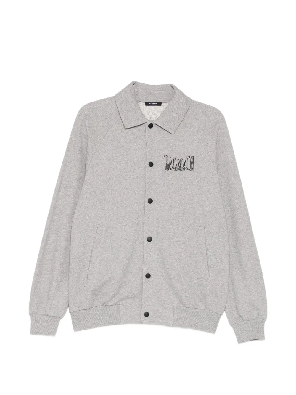 Balmain Kids logo-embroidered raglan-sleeve jacket - Grau