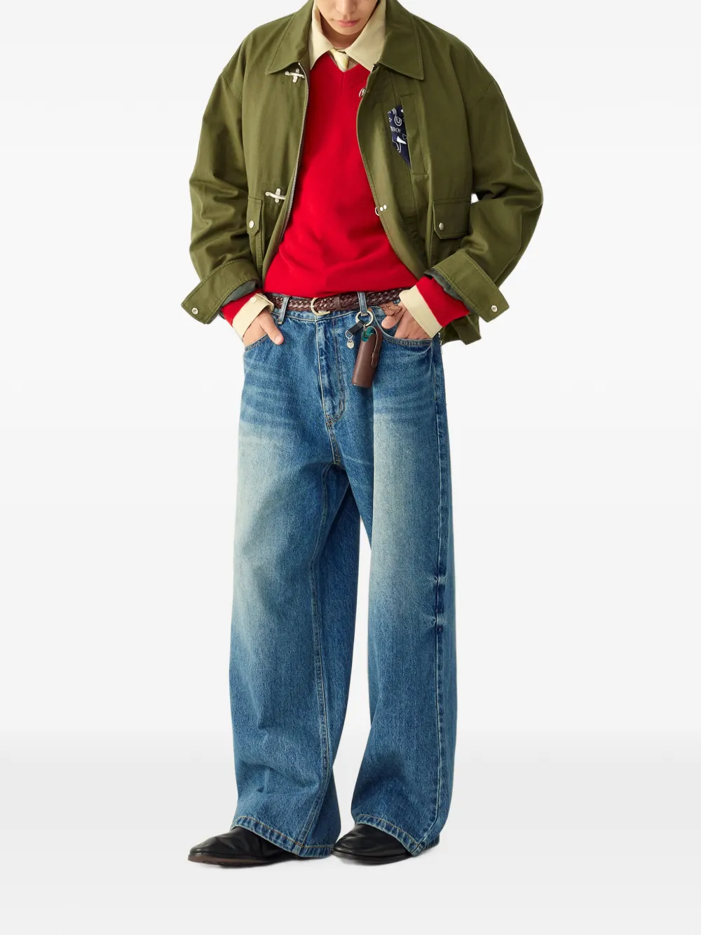 TOMBOY lobster-clasp button-detail jacket Groen