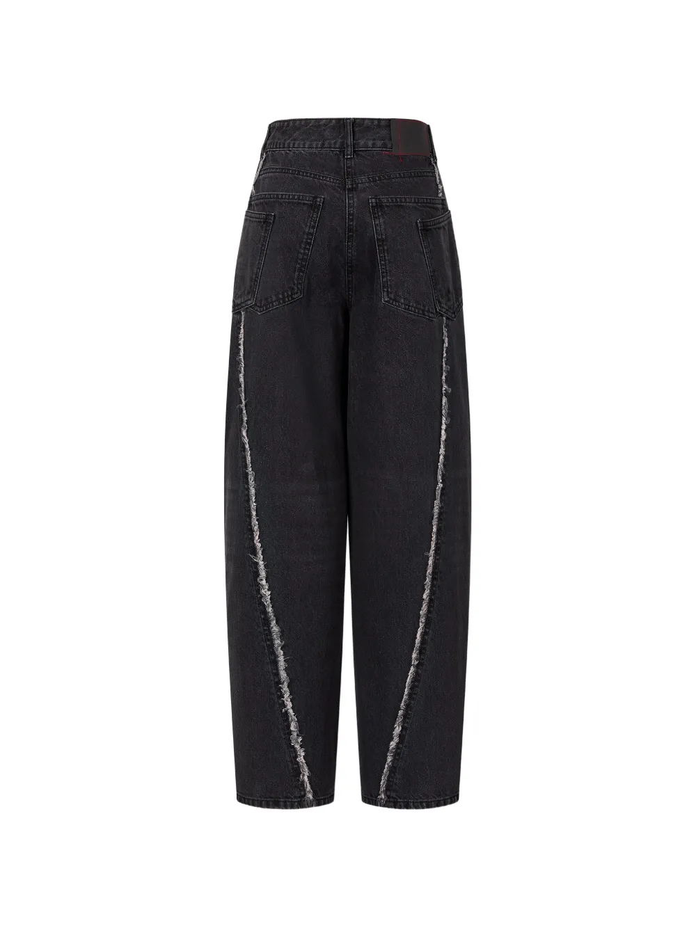 TOMBOY Jeans met toelopende pijpen en franje Grijs