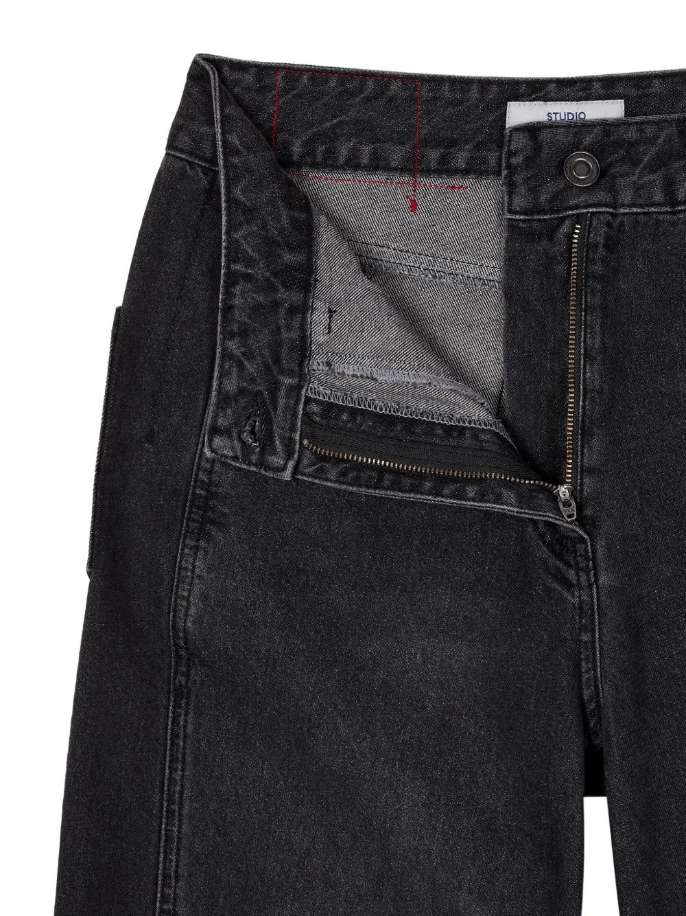 TOMBOY Jeans met toelopende pijpen en franje Grijs