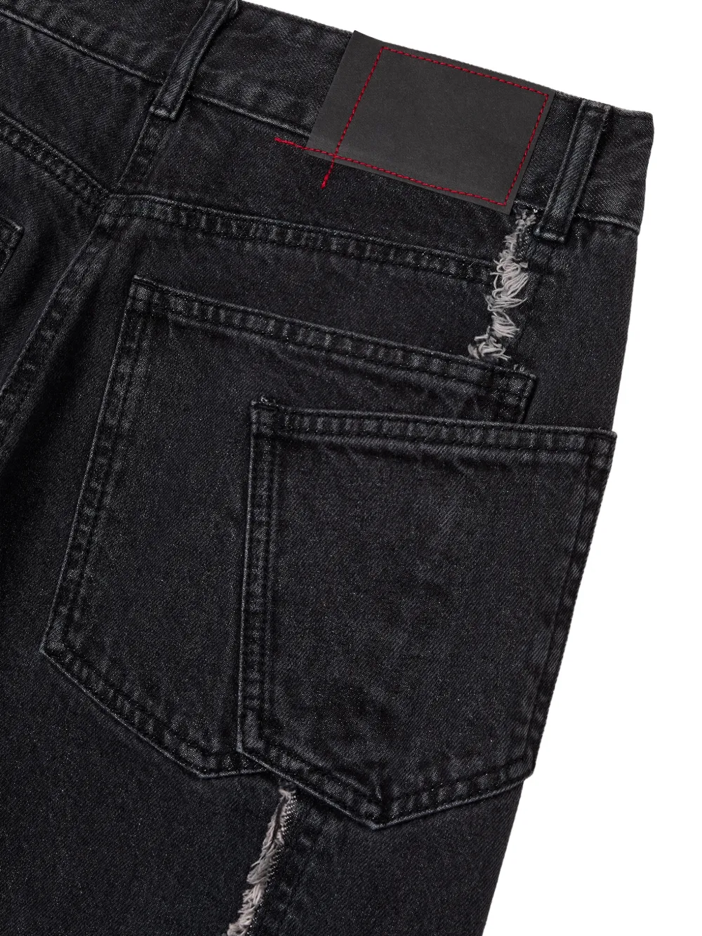 TOMBOY Jeans met toelopende pijpen en franje Grijs