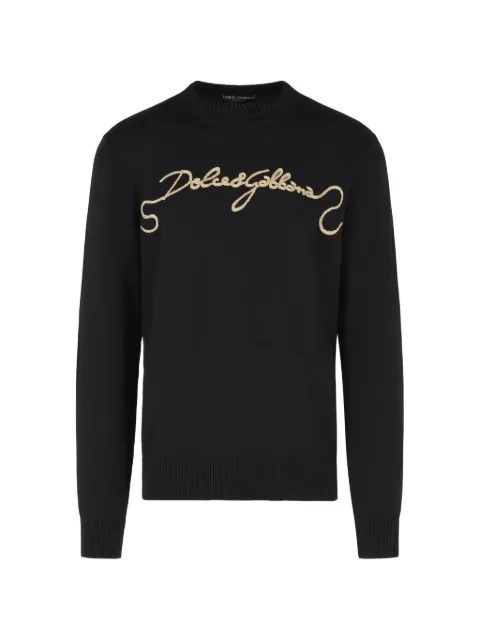 Dolce & Gabbana logo-embroidered knit sweater