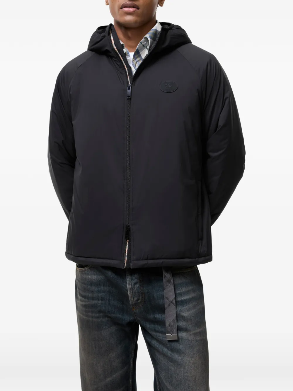 Burberry Dunwich nylon jack met capuchon Zwart