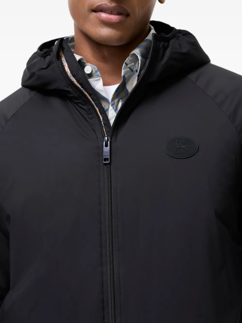 Burberry Dunwich nylon jack met capuchon Zwart