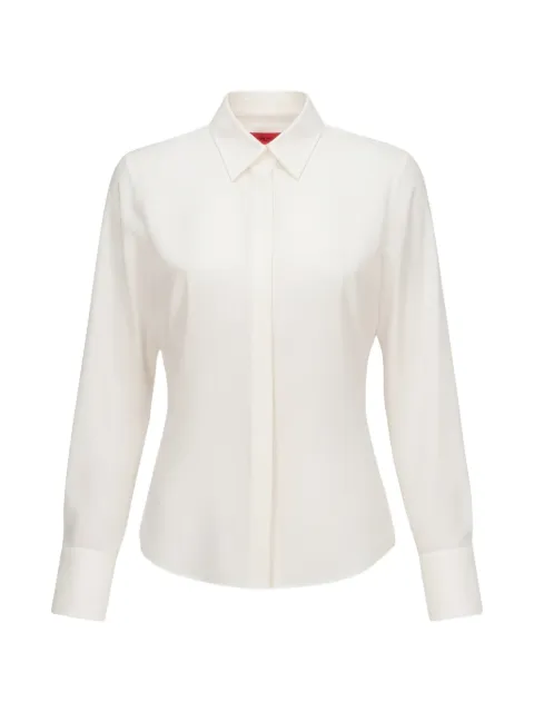 Isaia concealed-placket long-sleeve shirt