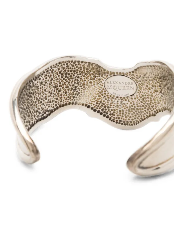 Alexander McQueen Skeletal Cuff Bracelet | Silver | FARFETCH