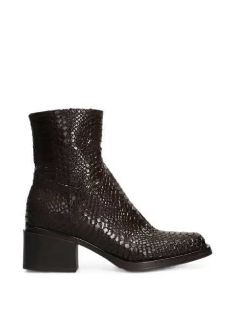 Elena Iachi botines con efecto de piel de serpiente