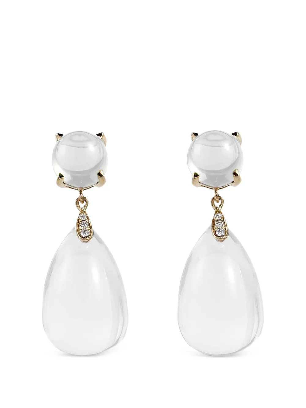 Goshwara Naughty Moon rock crystal and diamond earrings - Oro