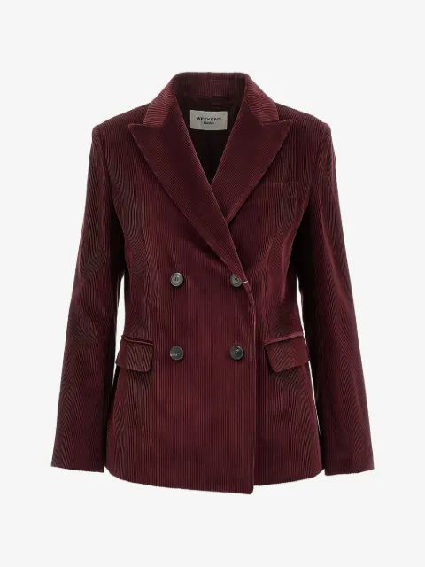 Weekend Max Mara cotton corduroy velvet blazer - bordeaux