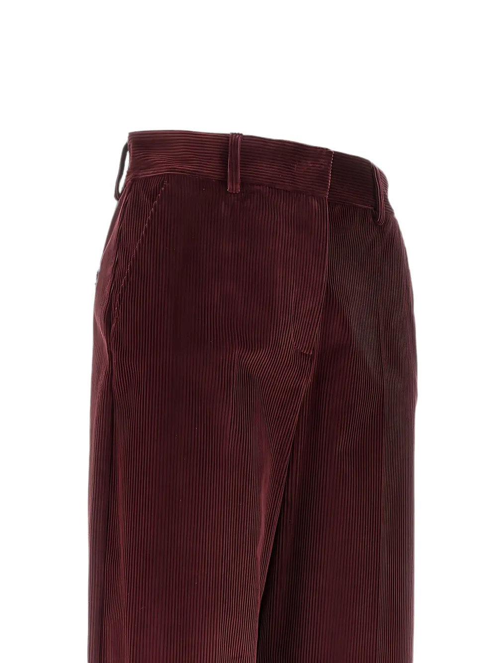 Weekend Max Mara Ribfluwelen broek met wijde pijpen Rood