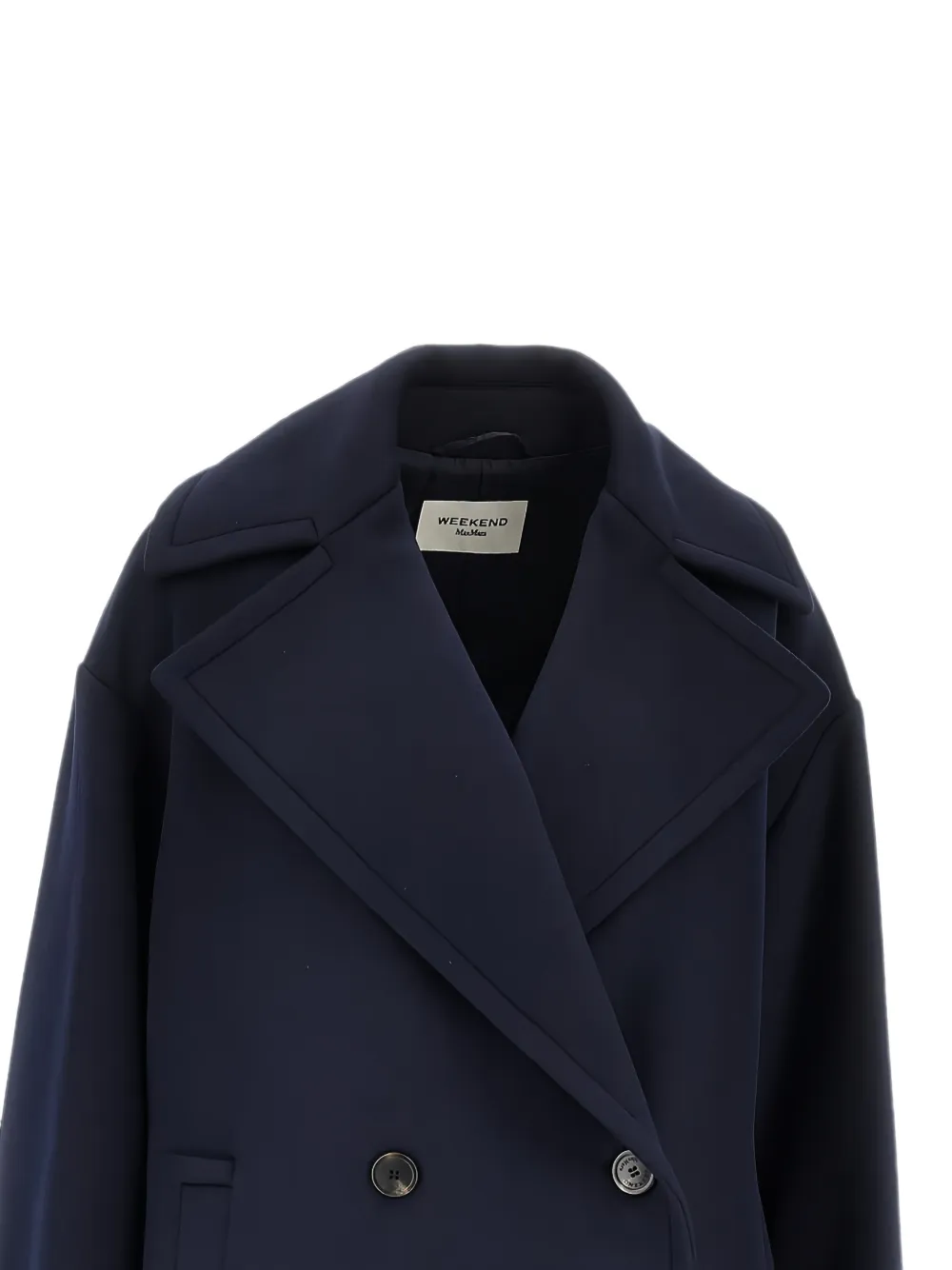 Weekend Max Mara Wollen jas met dubbele rij knopen Blauw
