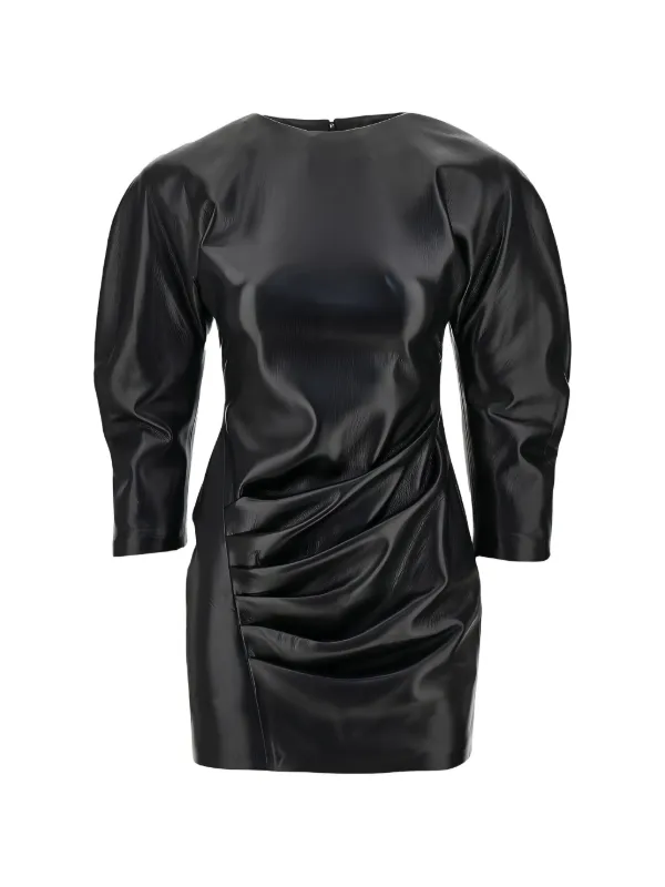 black ruched long sleeve mini dress THE ANDAMANE long-sleeve | US Size:3