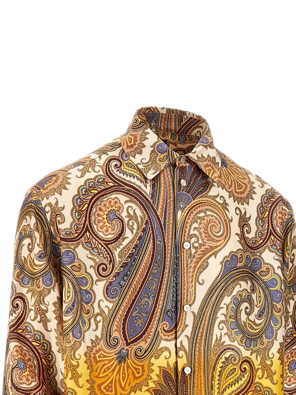 ETRO Zijden overhemd met paisley-print Beige