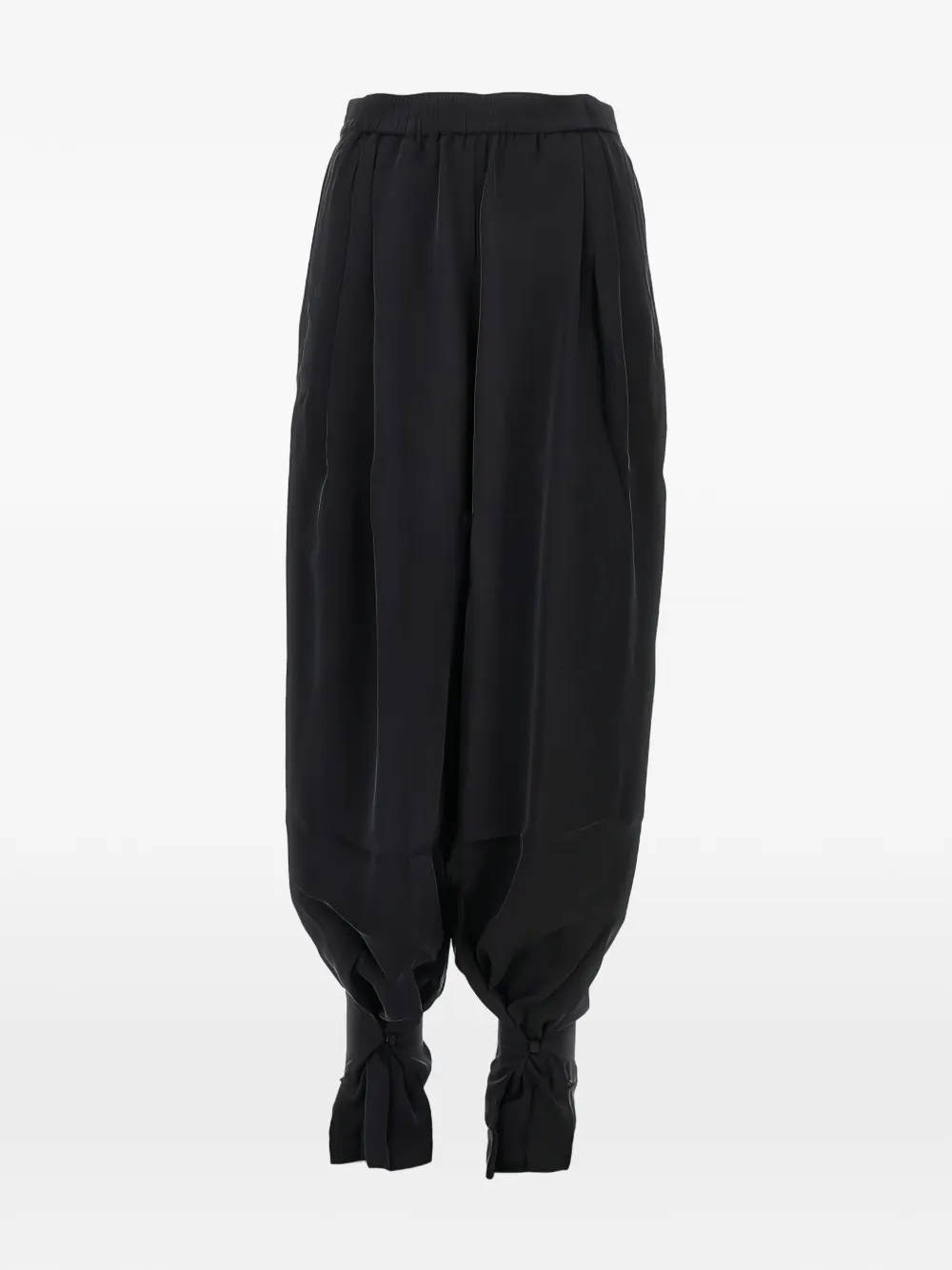 THE ANDAMANE pleated ankle-tie trousers - Black