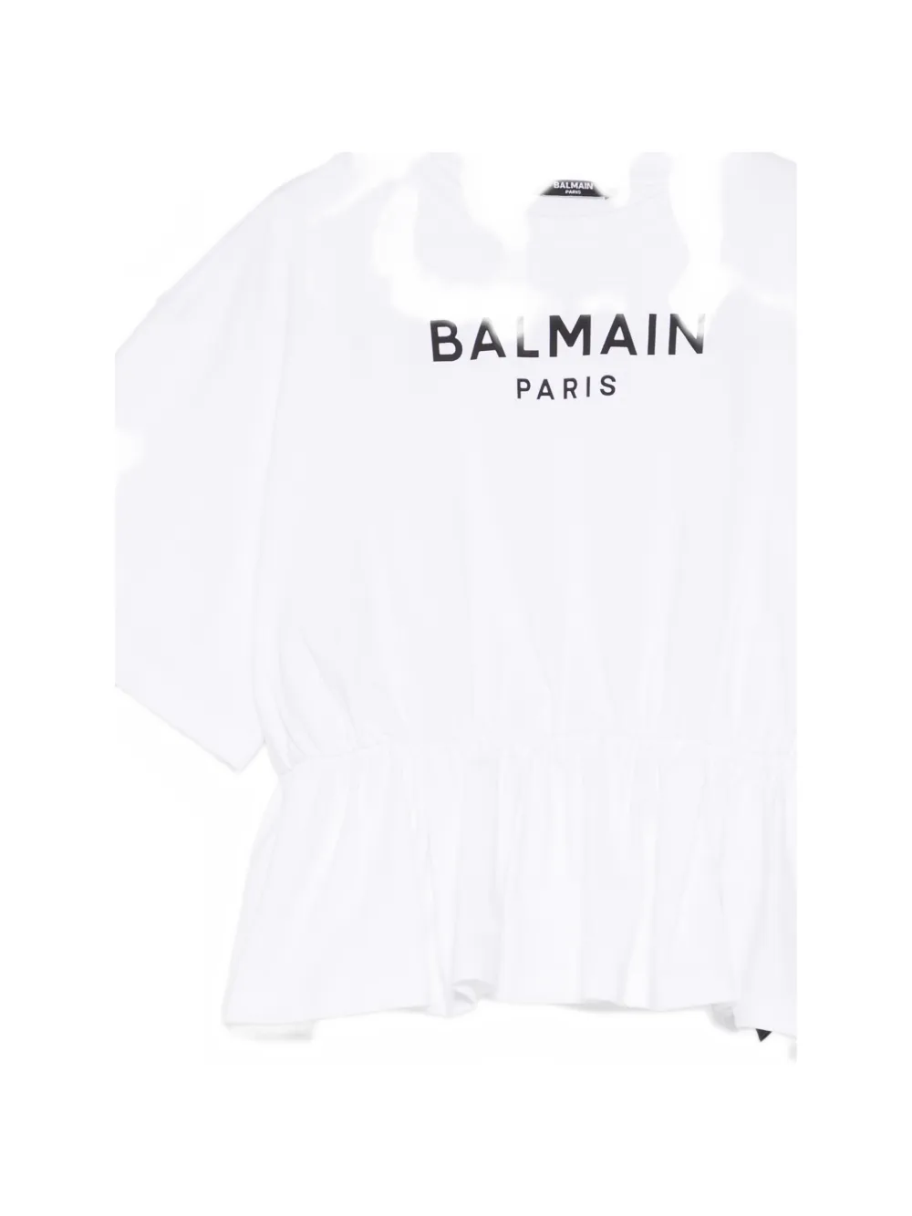 Balmain Kids T-shirt met ruches Wit