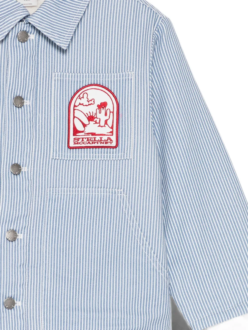 Stella McCartney Kids Gestreept spijkerjack Blauw