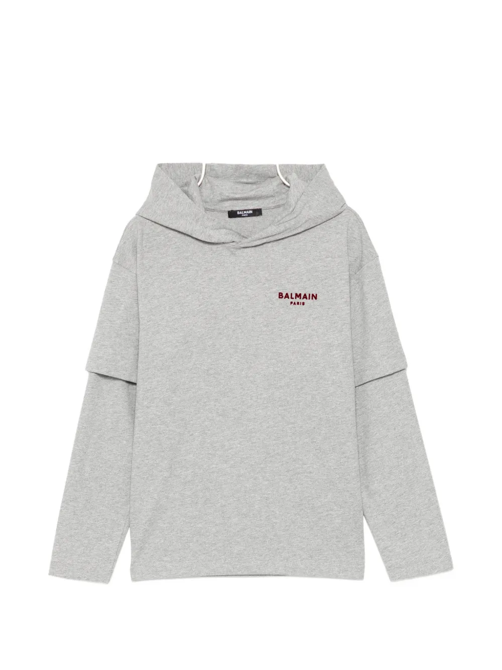 Balmain Kids flocked logo T-shirt - Grigio
