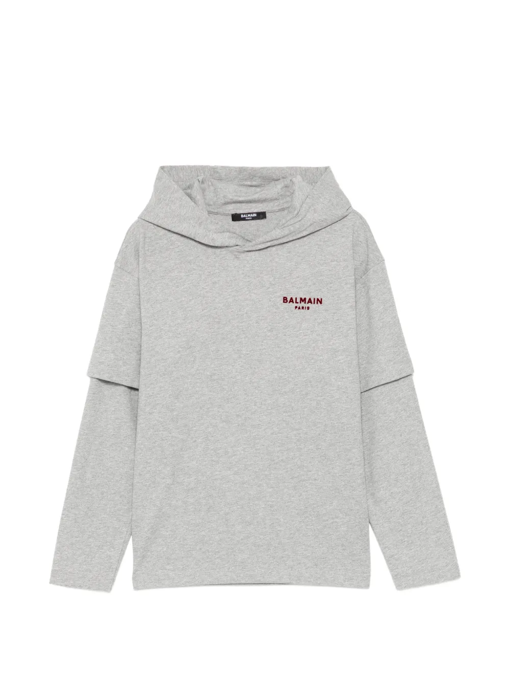 Balmain Kids flocked logo T-shirt - Grigio