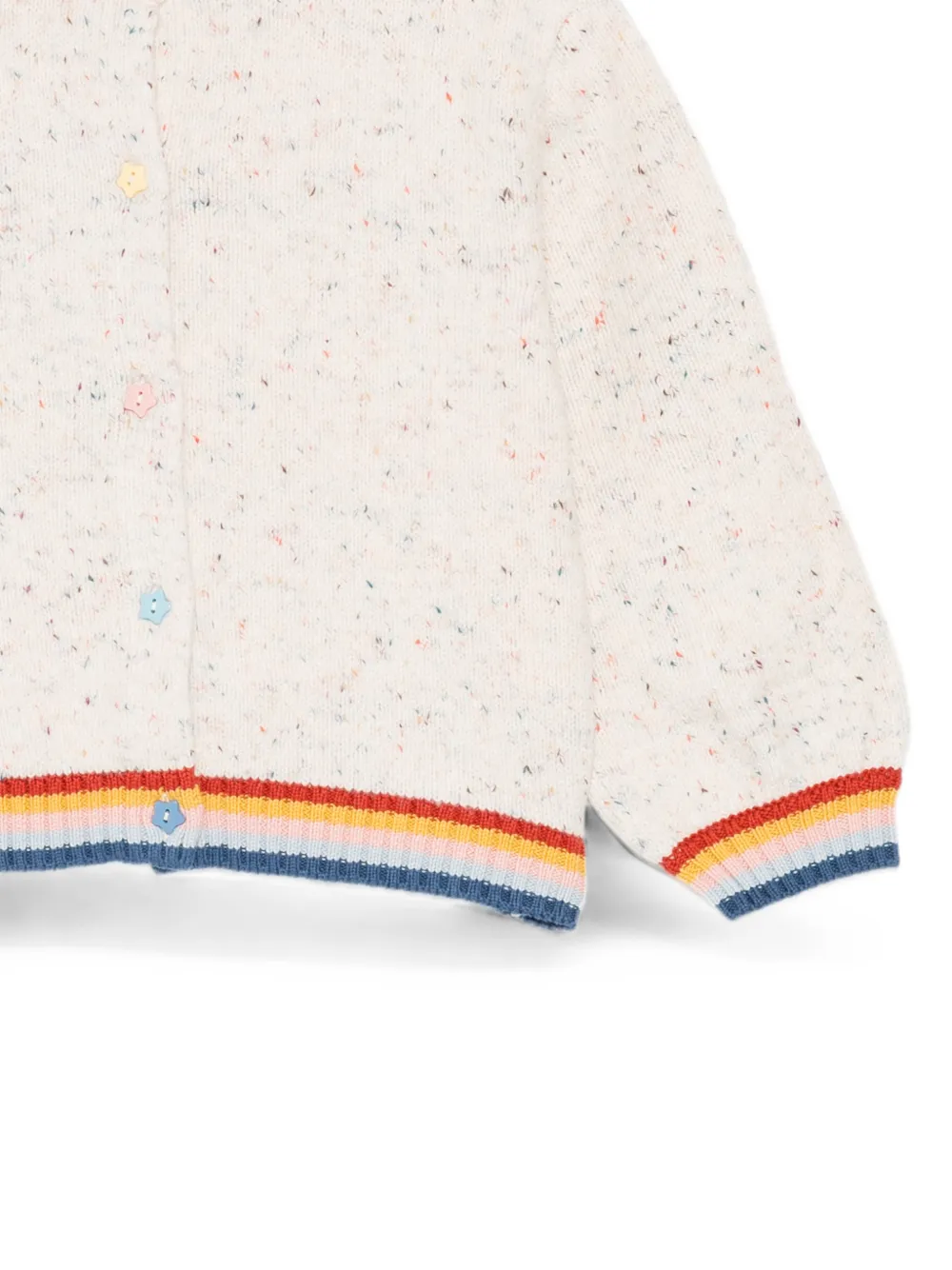 Stella McCartney Kids Vest met regenboogstreep en spikkels Beige